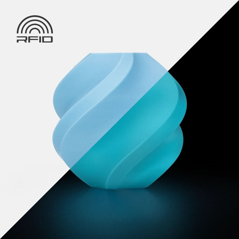 FILAMENTO P/IMPRESORA 3D BAMBU LAB PLA-GLOW/GLOW BLUE/1KG/1.75MM BRILLA EN LA OSCURIDAD
