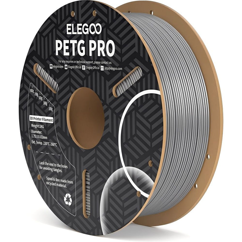 FILAMENTO P/IMPRESORA 3D ELEGOO PETG PRO GREY 1KG/1.75MM 145232