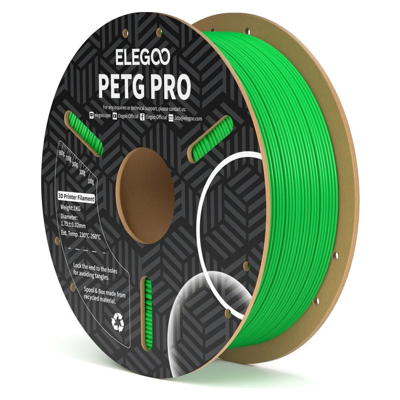 FILAMENTO P/IMPRESORA 3D ELEGOO PETG PRO GREEN 1KG/1.75MM