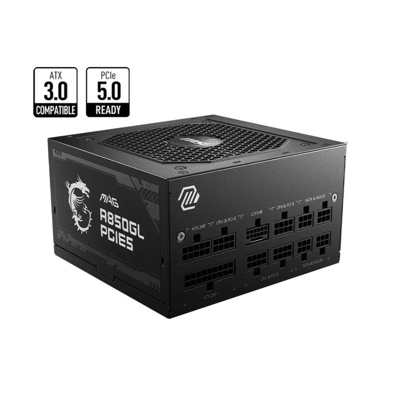 FUENTE MSI MAG A850GL 850W 80 PLUS GOLD PCIE5 FULL MODULAR WHITE