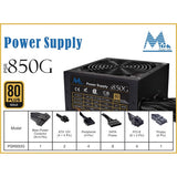 FUENTE MTEK PSR850A31 850W 80+ GOLD SEMI MODULAR 24PIN FAN 12CM PCIE 5.1 ATX 3.1 153044