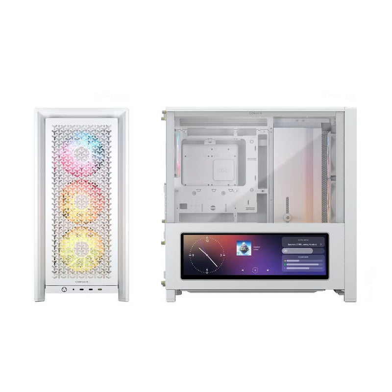 GABINETE CORSAIR FRAME 4000D LCD RS ARGB MID TOWER 4FAN WHITE CC-9011327-WW