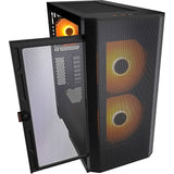 GABINETE COUGAR AIRFACE FLO ARGB 3 FAN MESH BLACK (AIRFLOW)