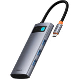 HUB USB-C 7-IN-1 BASEUS GLEAM SERIES B00030708811-01 USB-C/3USB-A/HDMI4K/SD/TF/SD SPACE GREY