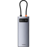 HUB USB-C 7-IN-1 BASEUS GLEAM SERIES B00030708811-01 USB-C/3USB-A/HDMI4K/SD/TF/SD SPACE GREY