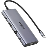 HUB USB-C 10-IN-1 UGREEN CM639 3USB-A+HDMI4K+VGA+ETHERNET+SD+TF+3.5MM+USB-C PD (45520) 136771