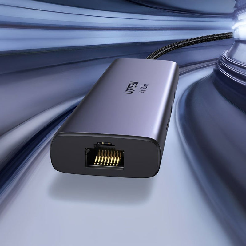 HUB USB-C 7-IN-1 UGREEN CM512 2USB-A+HDMI 4K+ETHERNET+SD+TF+USB-C 100W (60515) 148827