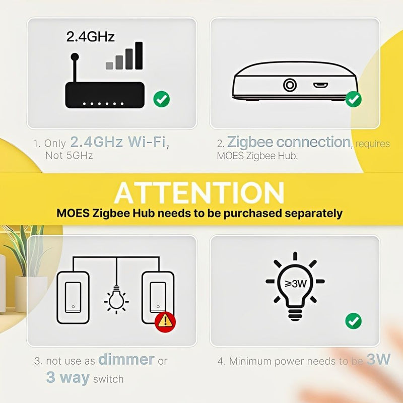 INTERRUPTOR SMART MOES ZIGBEE ZS-B-US2-N-WH-MS US/LIVE+NEUTRAL/ALEXA/GOOGLE/WHITE