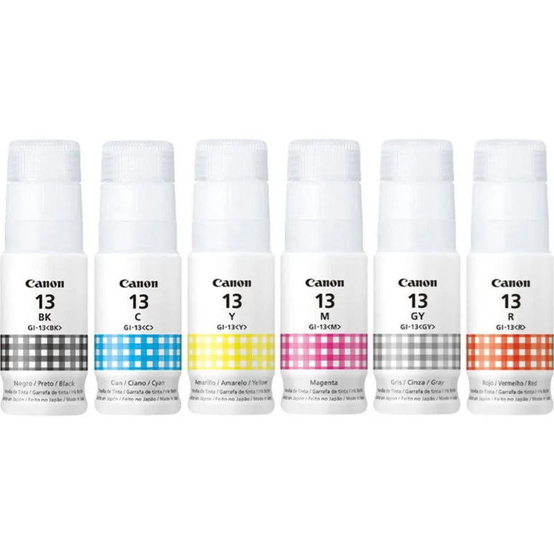 BOTELLA DE TINTA CANON GI-13 BK C M Y GY R MEGA KIT 60ML (G510-G610)