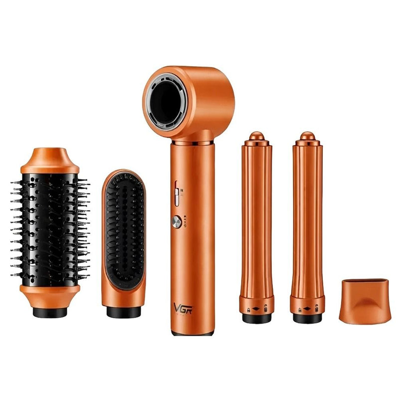 KIT SECADOR VGR PROFESSIONAL HOT AIR STYLER V-478 6-IN-1 ORANGE/220V