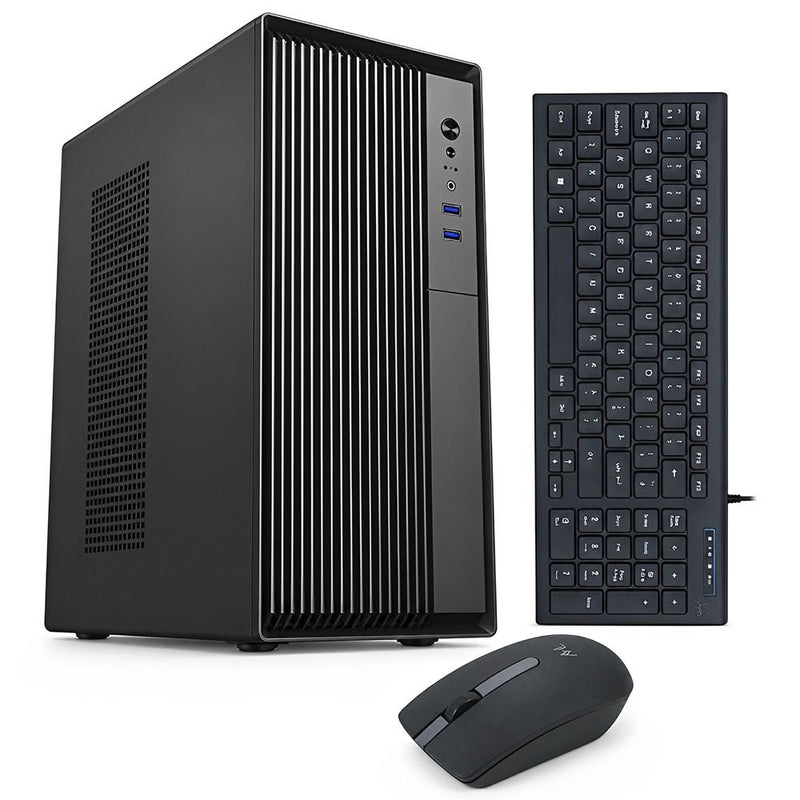 GABINETE KIT MTEK MINI TOWER MKT2802-PT 180W/ITX/CASE+FUENTE+TECLADO PT+MOUSE+1FAN/BLACK