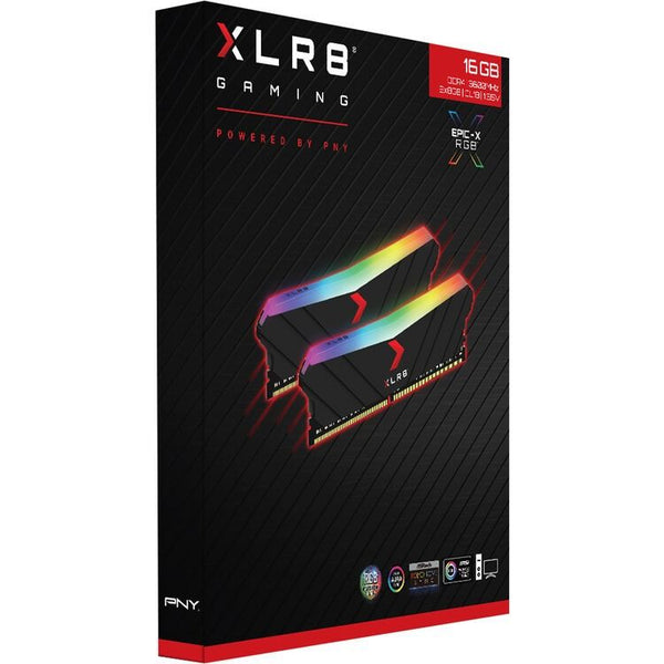 MEMORIA RAM DDR4 32GB(2X16GB)/3600MHZ PNY XLR8 GAMING EPIC-X RGB BLACK MD32GK2D4360018XRGB
