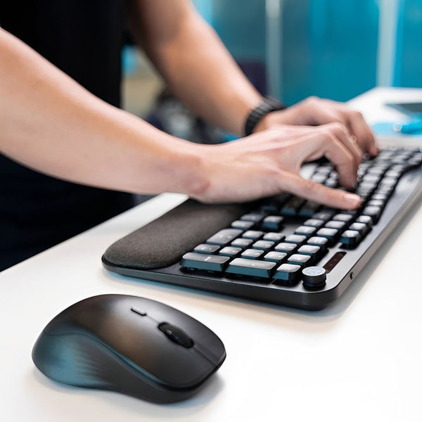 KIT TECLADO+MOUSE WIRELESS BT/2.4G JLAB FLOW ERGONOMICO/PALM REST/MEDIA KNOB/ING/BLACK