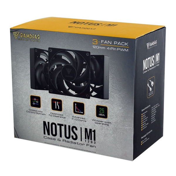COOLER GAMDIAS NOTUS M1-1203 120MM BLACK (3FAN)