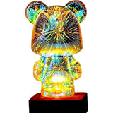 LAMPARA DE MESA TRIMENCIONAL FIREWORK BEAR CRISTAL/PROYECCION DE LUZ/SPD-002