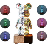 LAMPARA DE MESA TRIMENCIONAL FIREWORK BEAR CRISTAL/PROYECCION DE LUZ/SPD-002