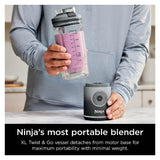 LICUADORA NINJA BC251GY PERSONAL BLENDER BLAST MAX 623ML/1000W/GRAY