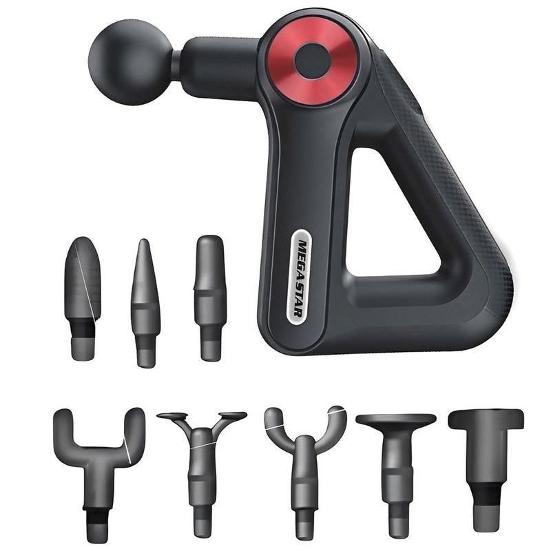 MASAJEADOR ELECTRICO MEGA STAR FMA11R RECARGABLE/BLACK/RED