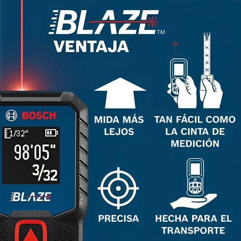 MEDIDOR DE DISTANCIA BOSCH GLM100-23 BLAZE LÁSER 100FT