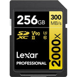 MEMORIA RAM SD 256GB LEXAR PROFESSIONAL GOLD 2000X 300-260MB/S C10 (LSD2000256G-BNNNG)