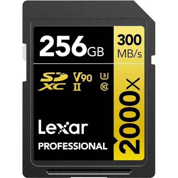 MEMORIA RAM SD 256GB LEXAR PROFESSIONAL GOLD 2000X 300-260MB/S C10 (LSD2000256G-BNNNG)