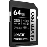 MEM SD 64GB LEXAR PROFESSIONAL SILVER PRO 280-130MB/S C10 (LSDSIPR064G-BNNNG)