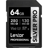 MEM SD 64GB LEXAR PROFESSIONAL SILVER PRO 280-130MB/S C10 (LSDSIPR064G-BNNNG)