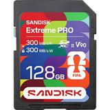MEMORIA RAM SD 128GB SANDISK EXTREME PRO FIFA 300-300MB U3 V90 UHS-II 8K 4K IP68 SDSDXDM-128G-GN4IH 151908