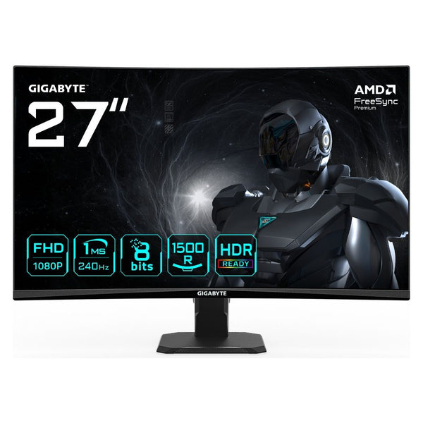MONITOR CURVO 27" GIGABYTE GS27FC2 FHD/240HZ/1MS/125% SRGB/FREESYNC PRE/BK 3GTA.BR-PY