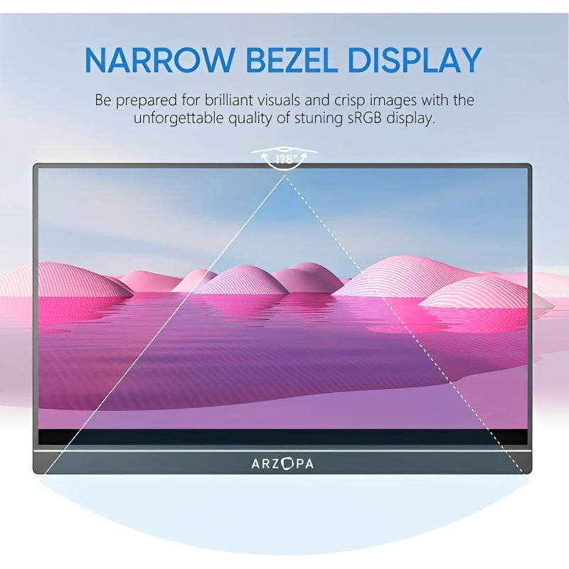 MONITOR PORTATIL 15.6" ARZOPA A1 FHD/IPS/60HZ/SPEAKER/USB-C/HDMI BLACK 143752