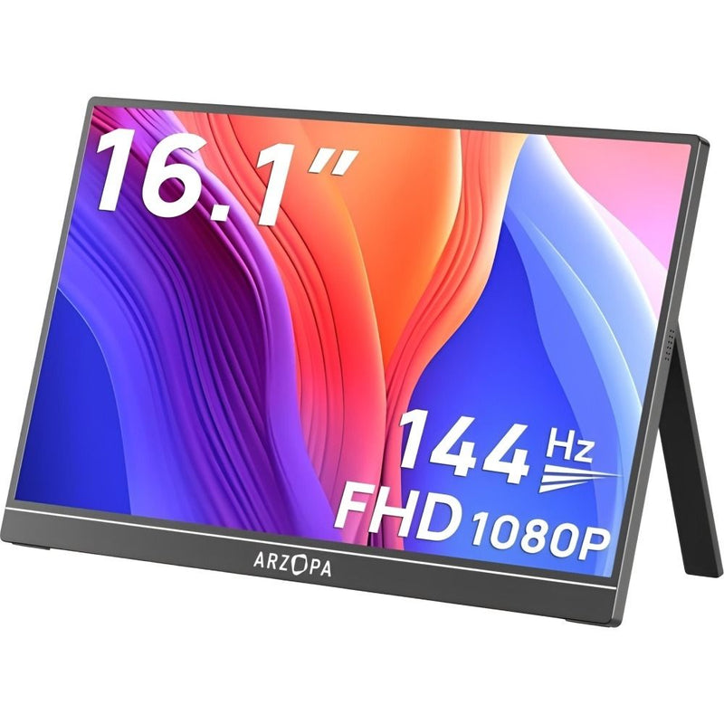 MONITOR PORTATIL 16.1" ARZOPA Z1FC FHD IPS/144HZ/13MS/SPEAKER/USB-C/MINI HDMI BLACK