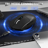 MOUSE WIRELESS ATTACK SHARK G3PRO 1K 59G/PAW3311/ERGO/25000DPI/BLACK C/BASE DE CARGA RGB