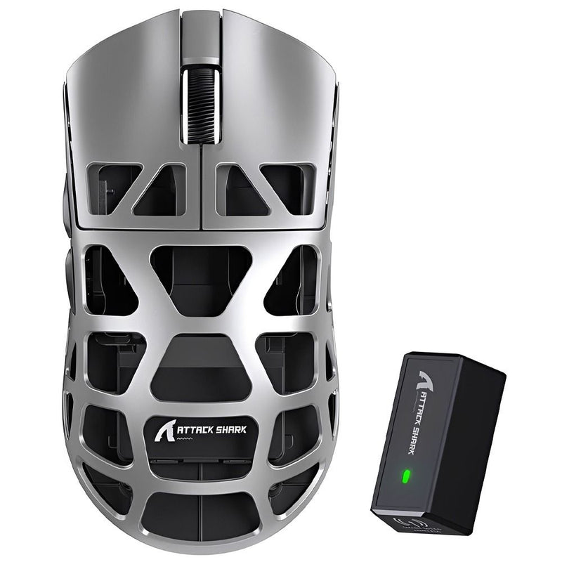 MOUSE WIRELESS ATTACK SHARK R3 1K 46G/PAW3395/ERGO/26000DPI/SLIVER GREY