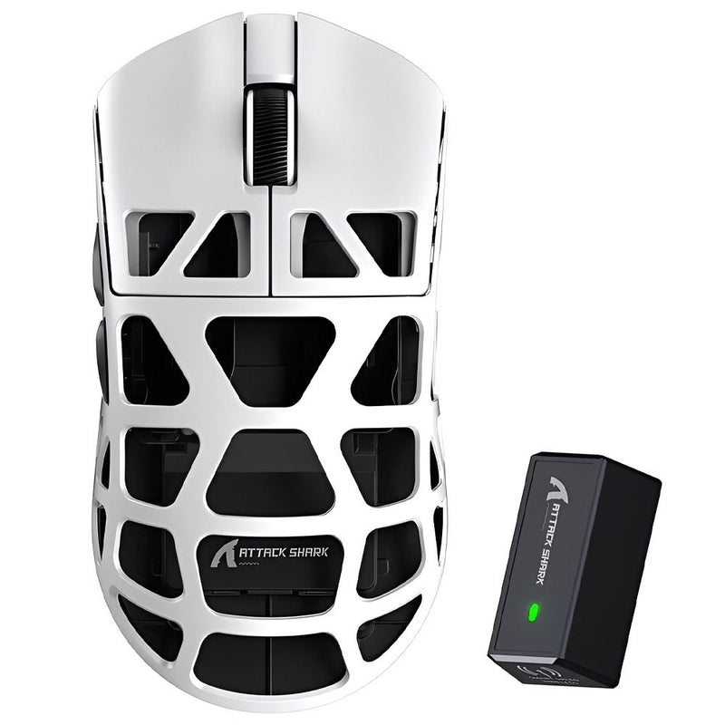 MOUSE WIRELESS ATTACK SHARK R3 1K 46G/PAW3395/ERGO/26000DPI/WHITE