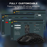 MOUSE WIRELESS ATTACK SHARK R5 ULTRA CARBON 8K 39G/PAW3950MAX/ERGO/42000DPI/BLACK