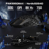 MOUSE WIRELESS ATTACK SHARK R5 ULTRA CARBON 8K 39G/PAW3950MAX/ERGO/42000DPI/BLACK