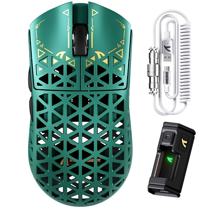 MOUSE WIRELESS ATTACK SHARK R5 ULTRA CARBON 8K 39G/PAW3950MAX/ERGO/42000DPI/GREEN