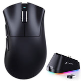 MOUSE WIRELESS ATTACK SHARK V3PRO 1K 62G/PAW3311/OMRON/25000DPI/BLACK C/BASE DE CARGA RGB