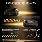 MOUSE WIRELESS ATTACK SHARK V8 8K 59G/PAW3950MAX/42000DPI/BLACK