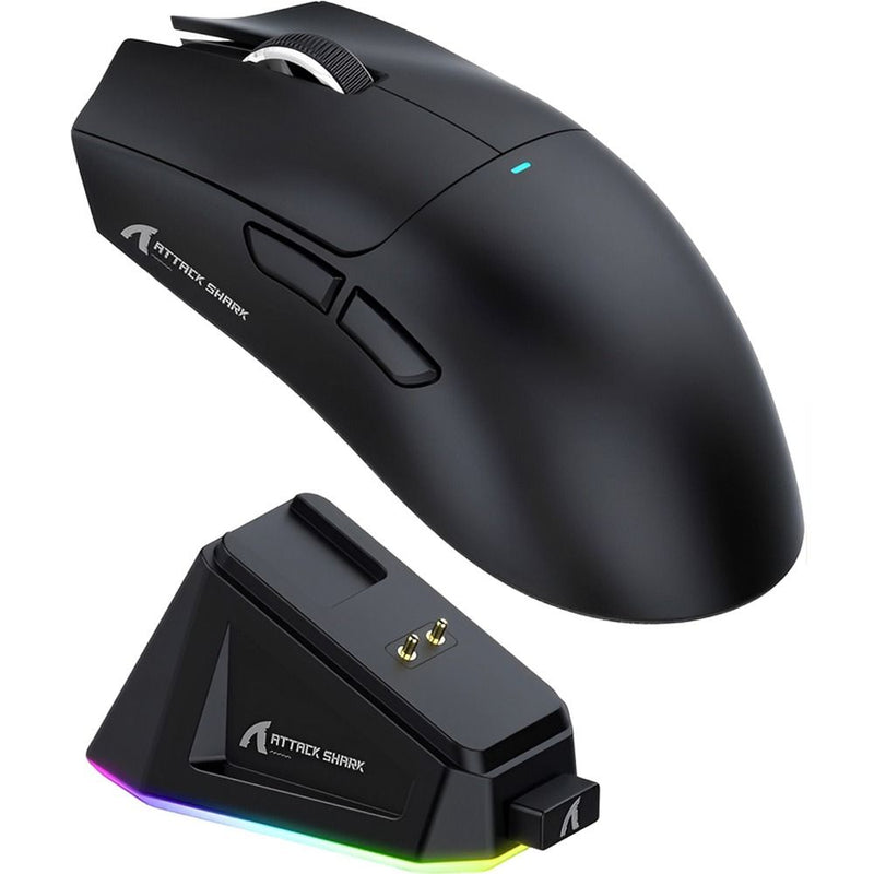 MOUSE WIRELESS ATTACK SHARK X11 1K 63G/PAW3311/ERGO/22000DPI/C/BASE DE CARGA RGB/BLACK