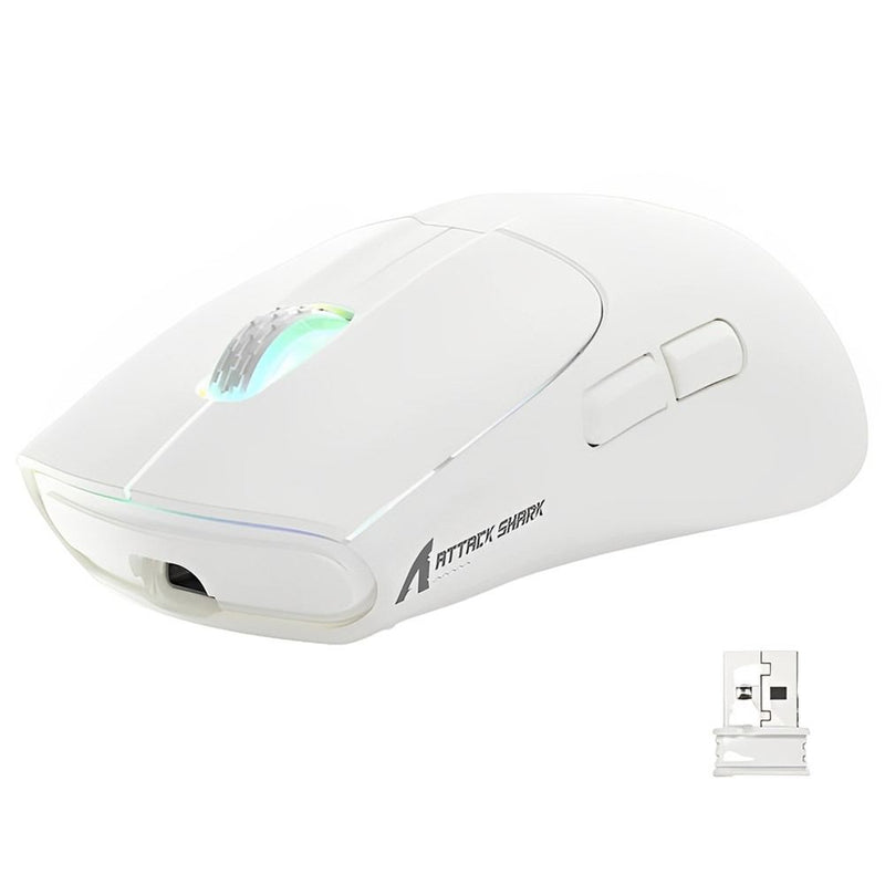 MOUSE WIRELESS ATTACK SHARK X5 MAIN CLICK RGB 49G/PAW3212/ERGO/4000DPI/WHITE 139866