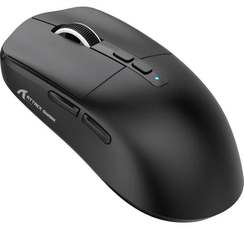 MOUSE WIRELESS ATTACK SHARK X6 1K 49G/PAW3395/ERGO/26000DPI/BLACK C/BASE DE CARGA RGB 139856