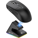 MOUSE WIRELESS ATTACK SHARK X6 1K 49G/PAW3395/ERGO/26000DPI/BLACK C/BASE DE CARGA RGB 139856