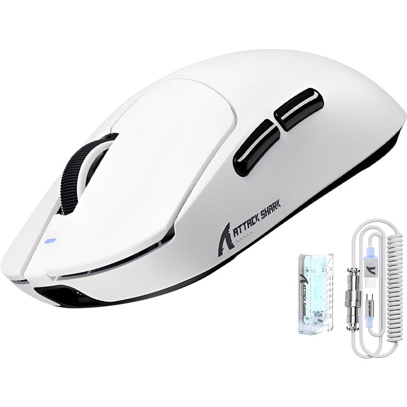 MOUSE WIRELESS ATTACK SHARK X8 ULTRA 8K 55G/PAW3950ULTRA/ERGO/42000DPI/WHITE 145028