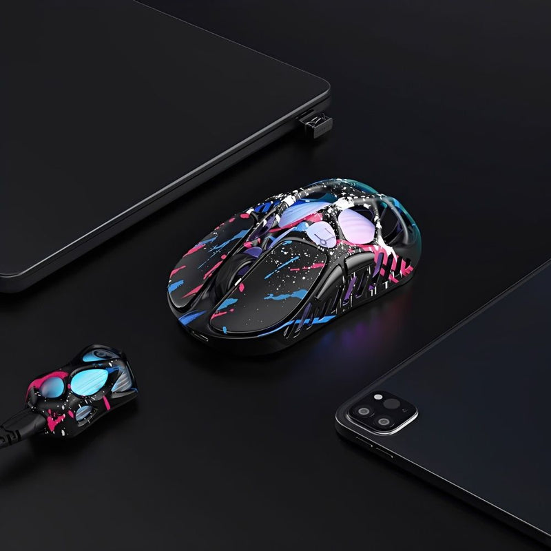 MOUSE WIRELESS GRAVASTAR MERCURY XPRO RGB 8K 49G/PAW3950/32000DPI/NEON GRAFFITI