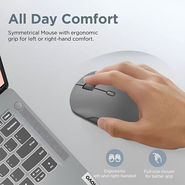 MOUSE WIRELESS BT LENOVO 350 SILENT 2DEVICES/3DPI/1AA/GRAY