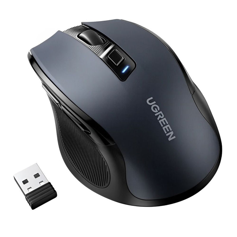 MOUSE WIRELESS UGREEN MU006 ERGONOMIC/OPTICAL/4000DPI/2.4GHZ/BLACK 136702