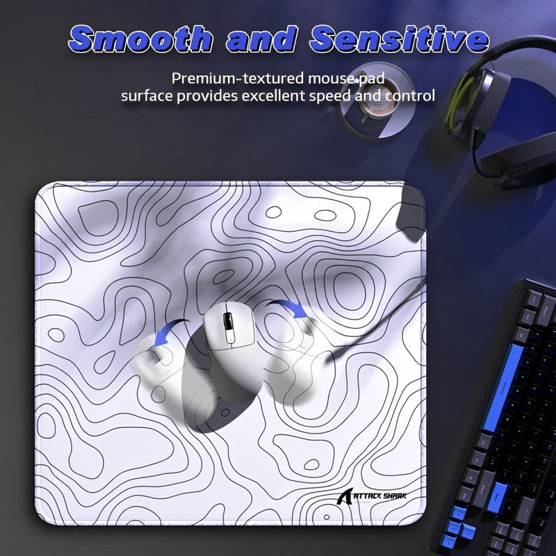 MOUSE PAD ATTACK SHARK CM02 ESPORTS GAMING WHITE CONTOUR 450X400X4MM (SPEED AND CONTROL)