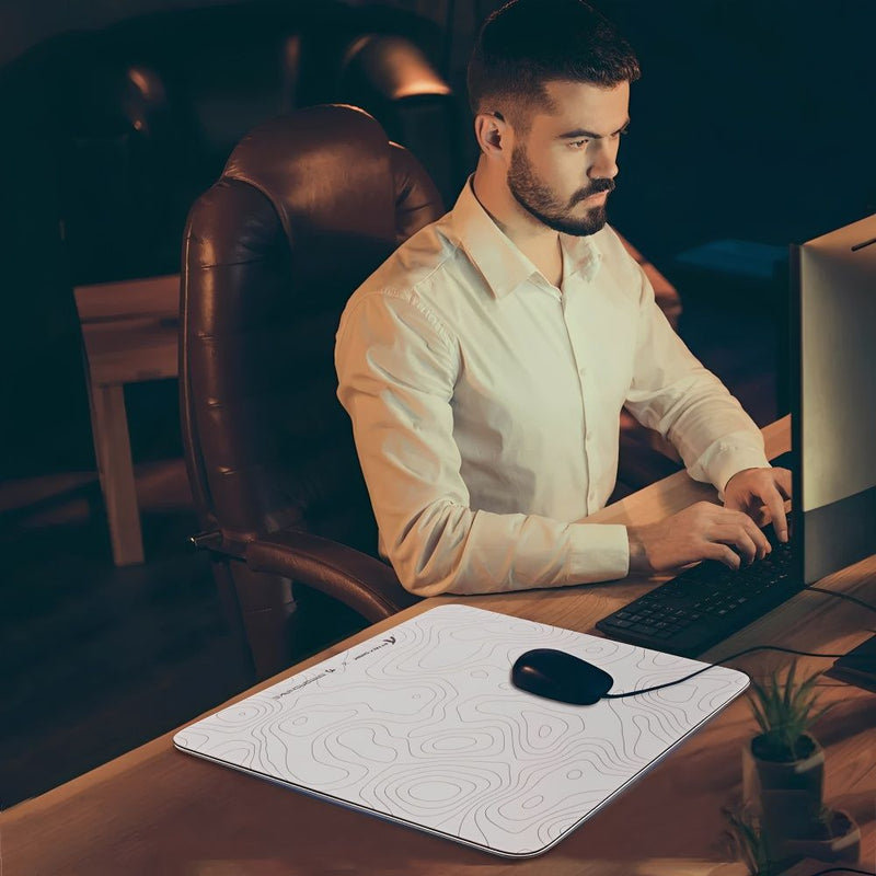 MOUSE PAD ATTACK SHARK CM05 TEMPERED GLASS WHITE CONTOUR 450X400X5MM (CONTROL)