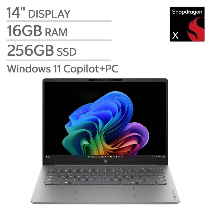 NOTEBOOK HP OMNIBOOK 3 14-HZ0688CL SNAPDRAGON X/16GBD5/256SSD/14"/OLED/2K/W11/ING/SLV